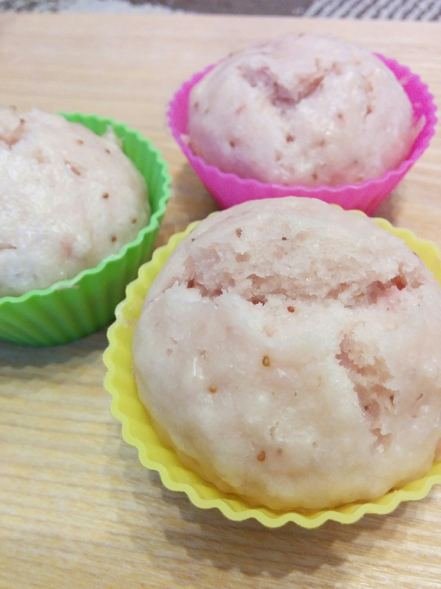 いちごとクリームチーズの蒸しパン 離乳食に レシピ 作り方 By Tateten 楽天レシピ