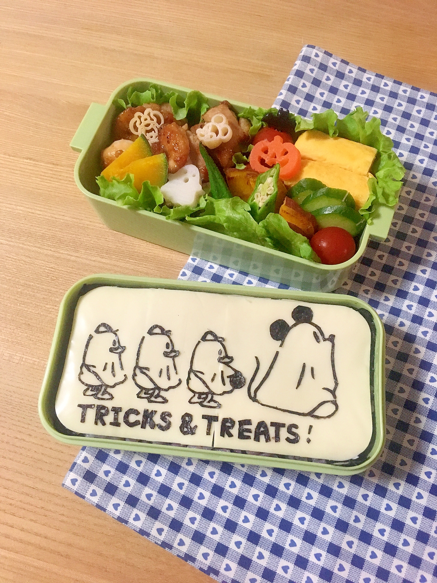 キャラ弁 海苔アート おばけミッキー達のお弁当 レシピ 作り方 By Cherry05 楽天レシピ