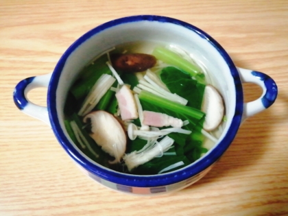 小松菜と椎茸えのきのスープ