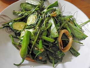 青野菜ときゅうりの炒め物