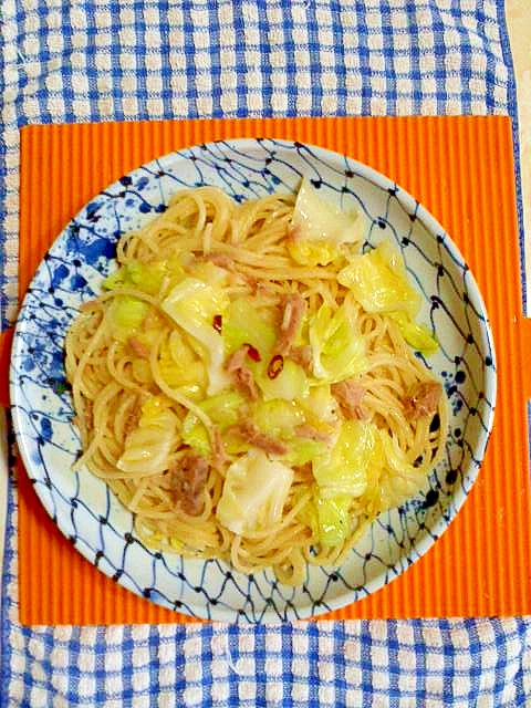 キャベツとツナのパスタ♪