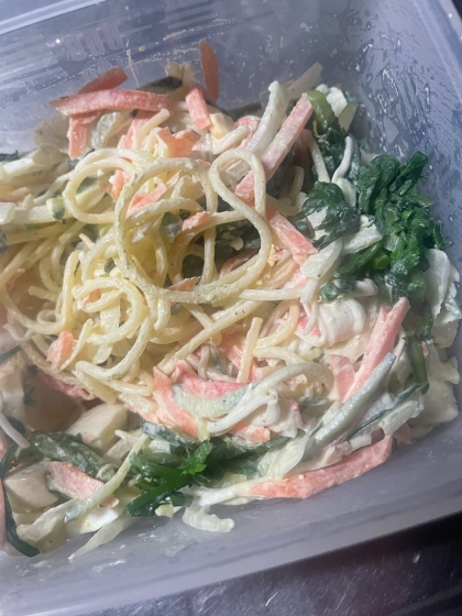 春菊カニカマ スパゲッティサラダ