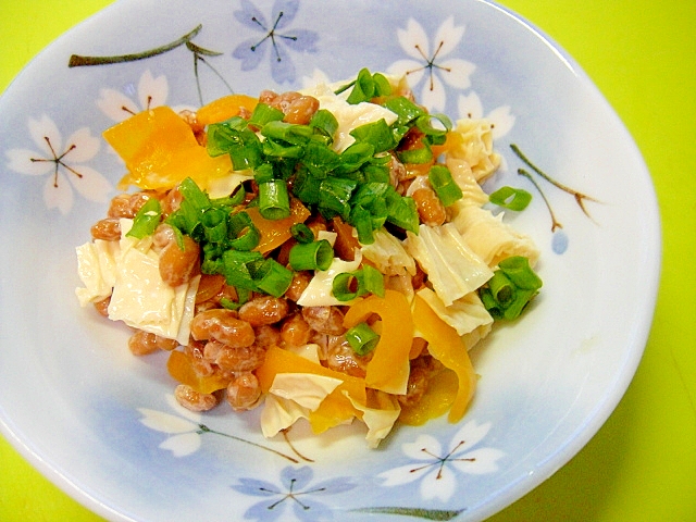 つぼ漬と湯葉の納豆和え