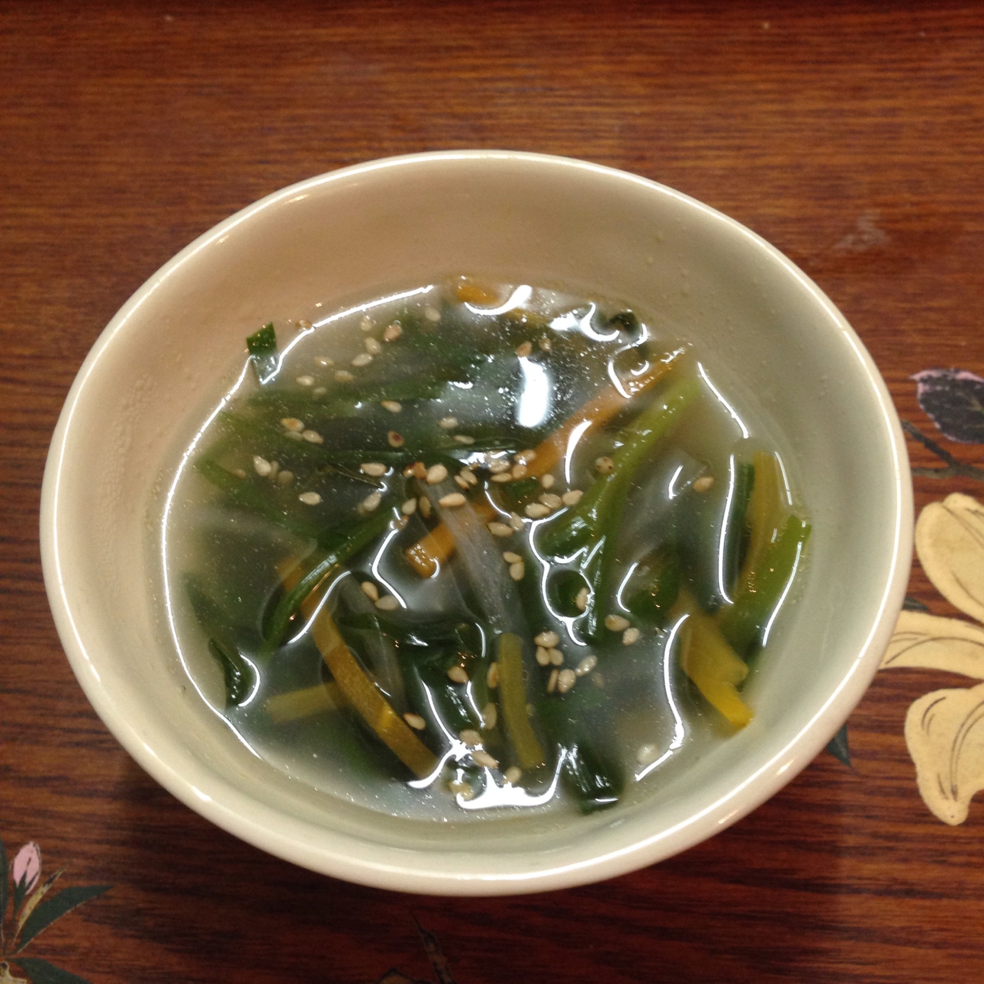 ニラたっぷり簡単中華スープ