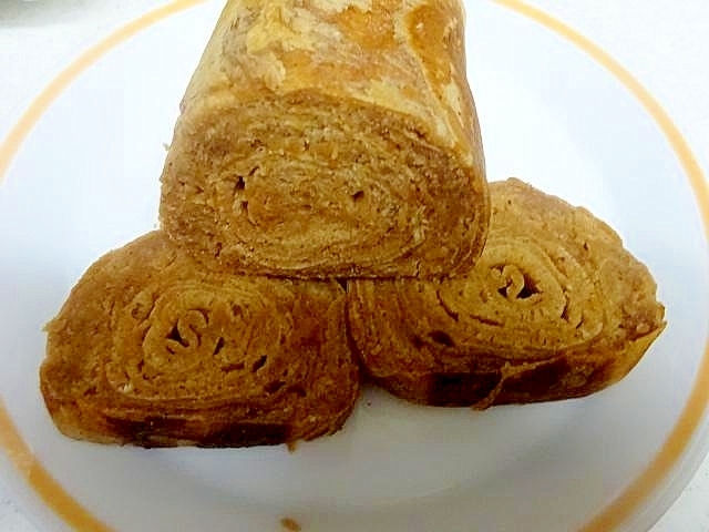 玉子焼き器で♪ココアバームクーヘン