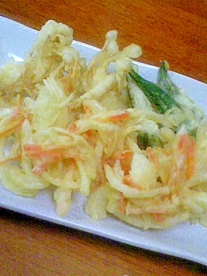 甘くて美味しい♪新玉ねぎのかき揚げ。