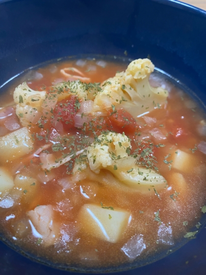 残り野菜で！トマト缶で簡単！ミネストローネ！