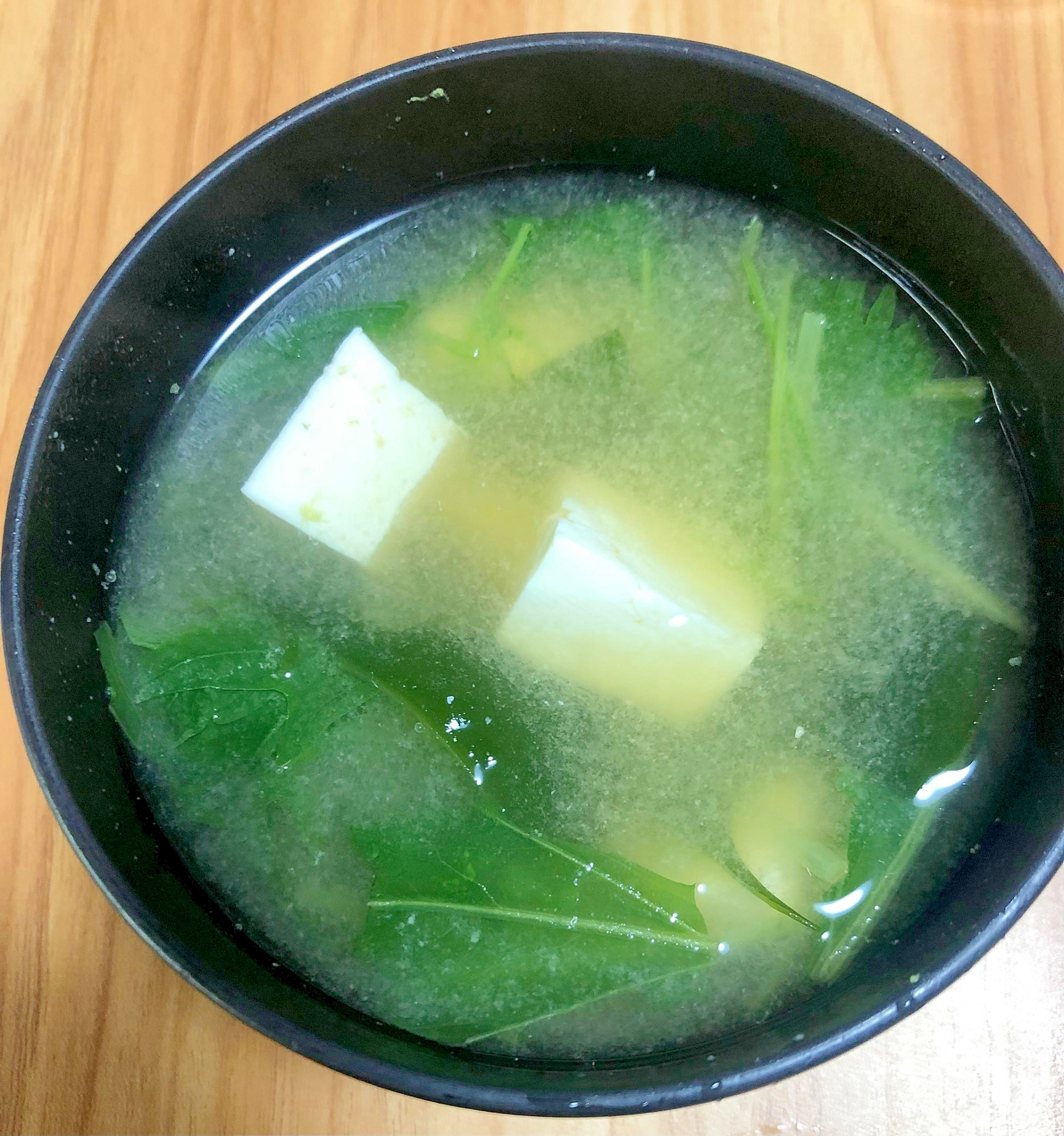 豆腐と水菜の味噌汁