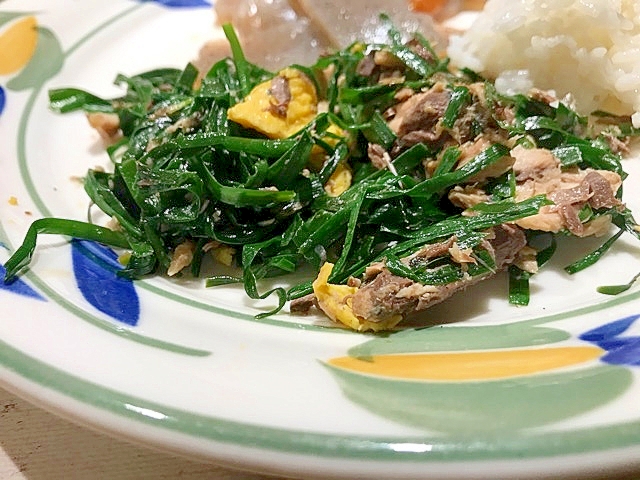 メシ通 サバ缶のにんにくバターにら玉 魚料理と簡単レシピ