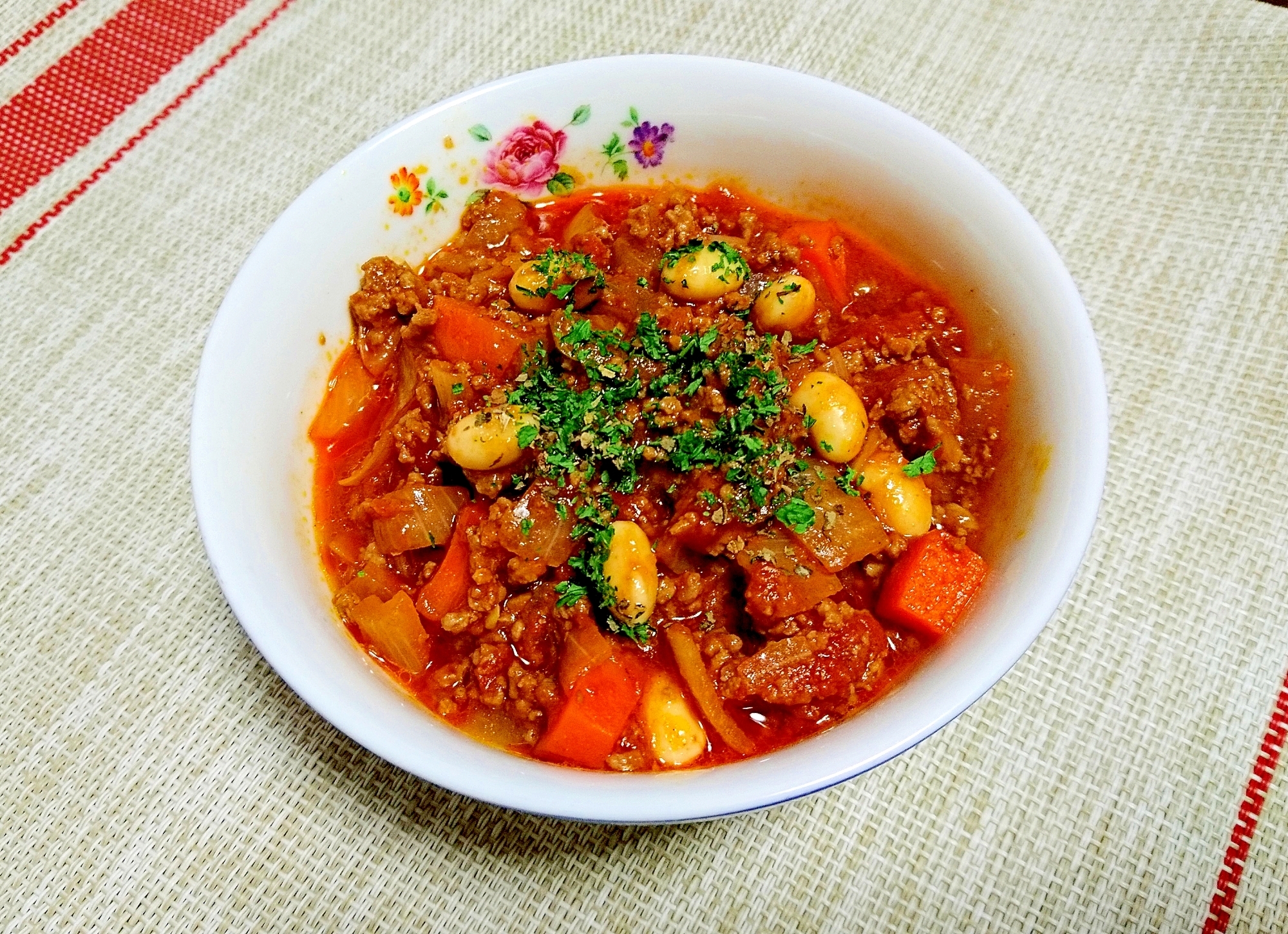 大豆の水煮で☆チリコンカン