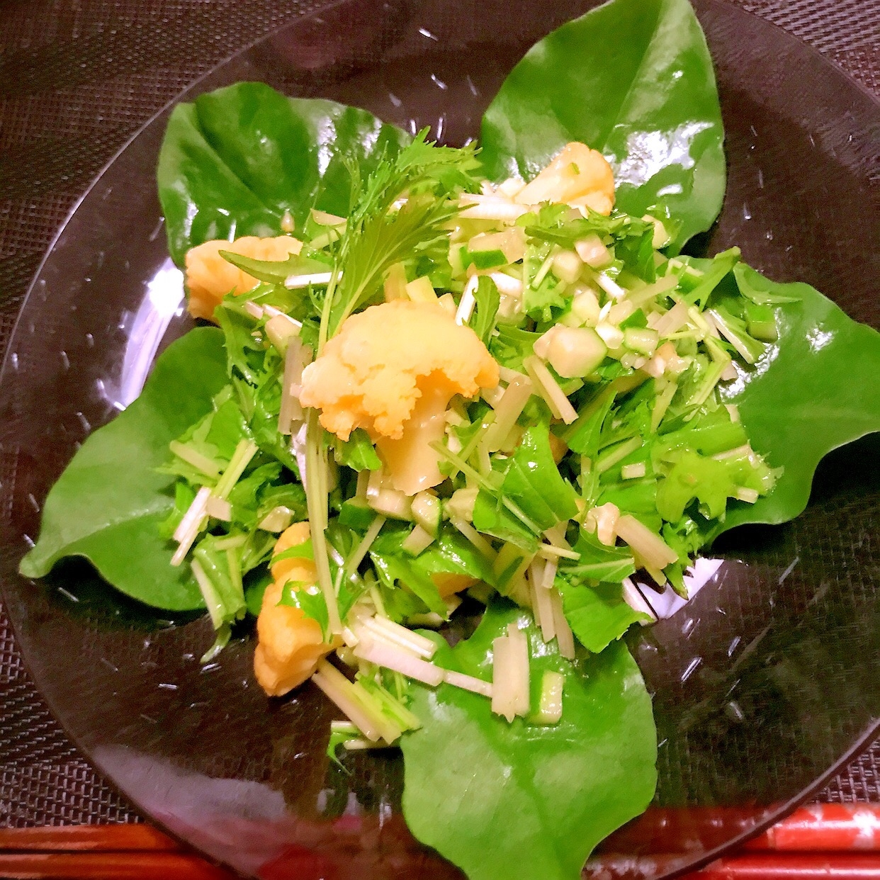 緑野菜とカリフラワーのレモンサラダ