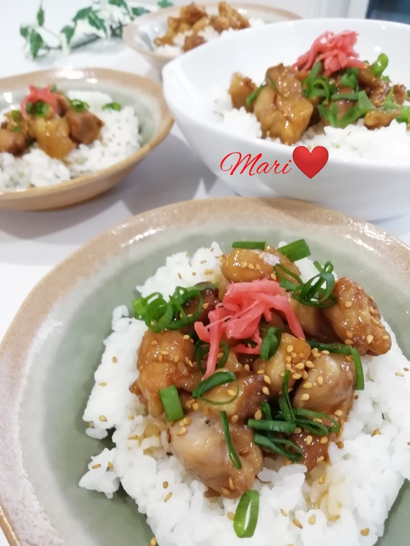 そっこーフライパンで☆てりやきチキン丼