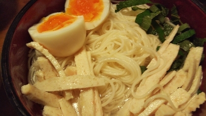 サラダチキンを使ったそうめん汁