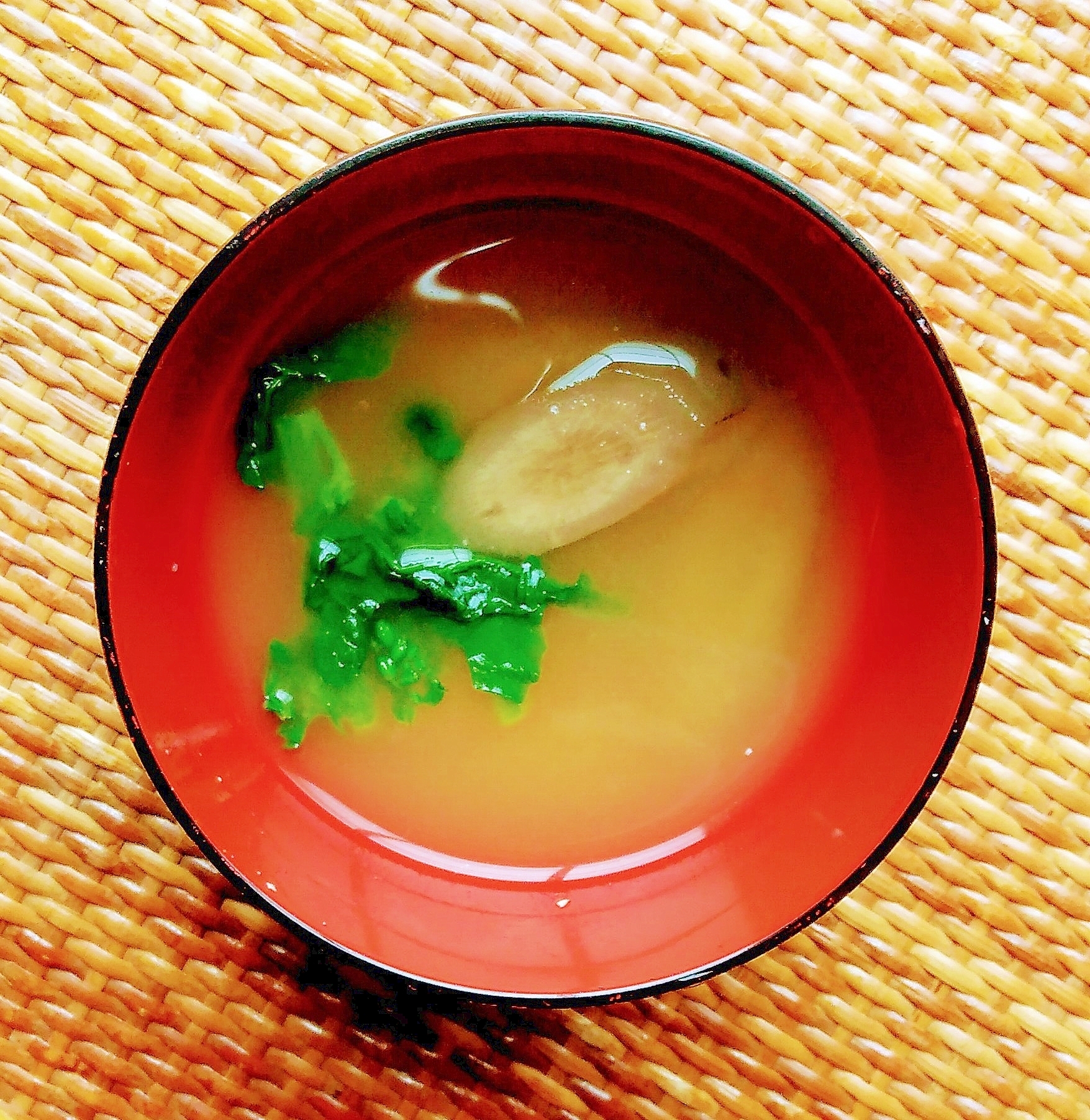 ごぼうと菜の花の味噌汁