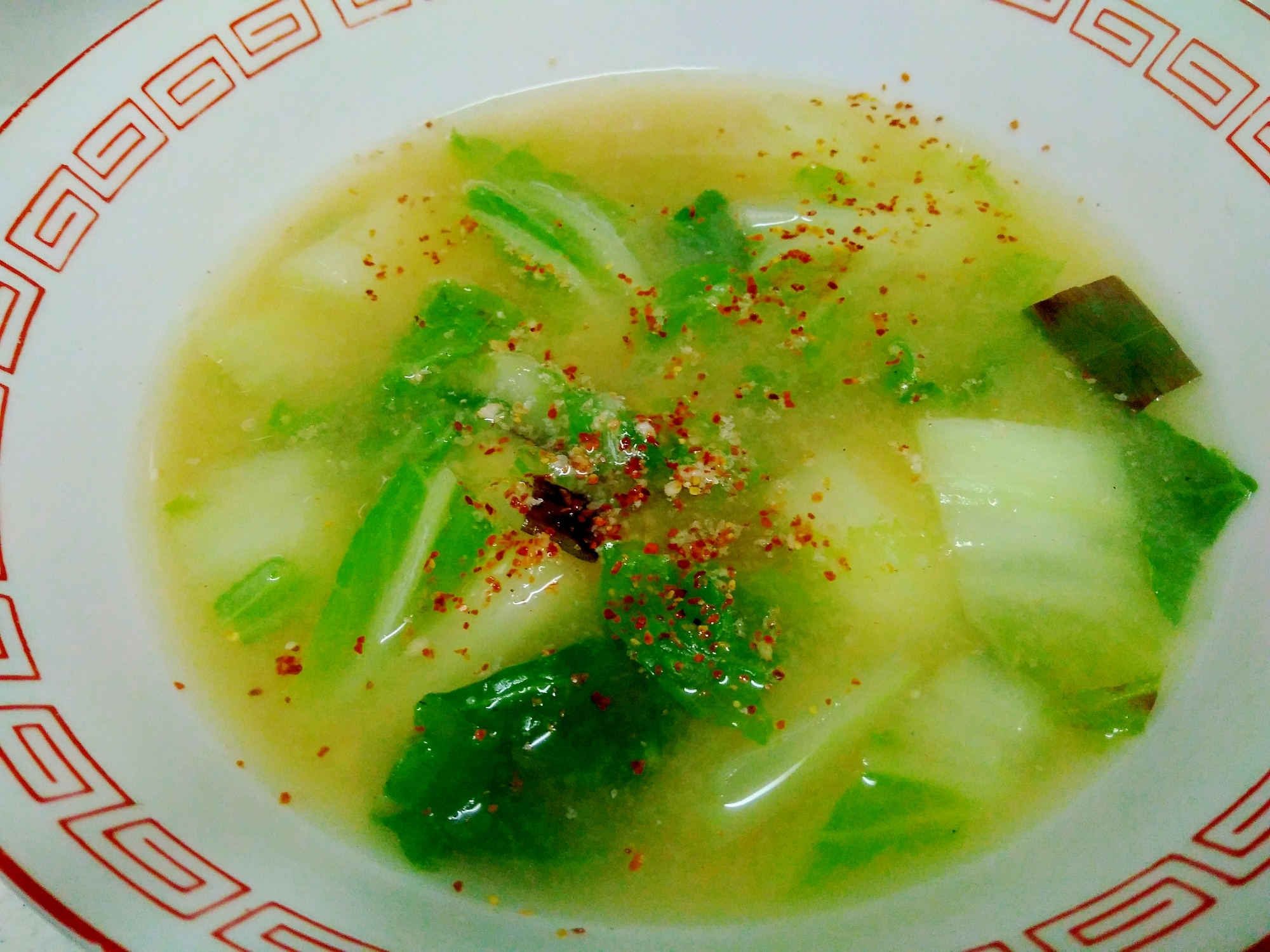 焦がし葱と白菜の中華風味噌スープ