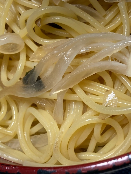 出汁の効いたお茶漬けの素で
とっても美味しいパスタになるんですね( ^ω^ )

大満足の一品をありがとうございました！！