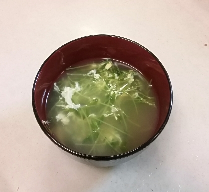 豆苗のたまご中華スープ