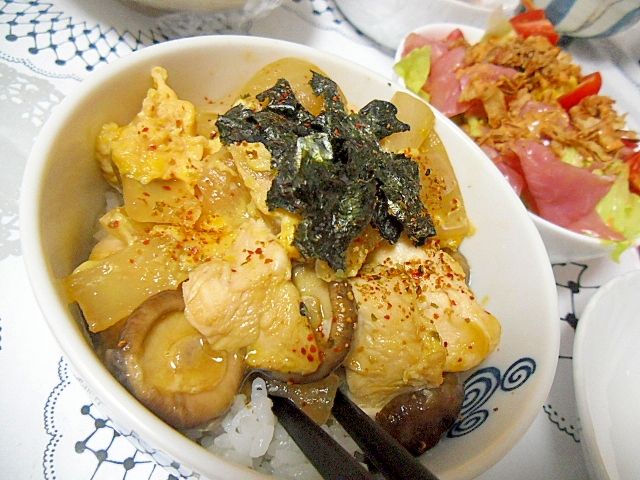 ささみとしいたけの親子丼