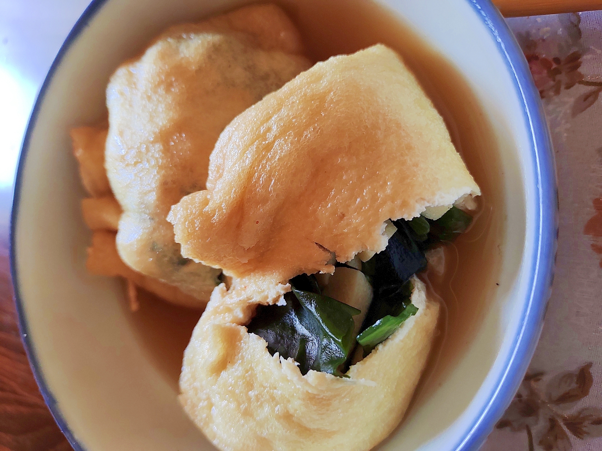 高野豆腐とわかめの巾着煮