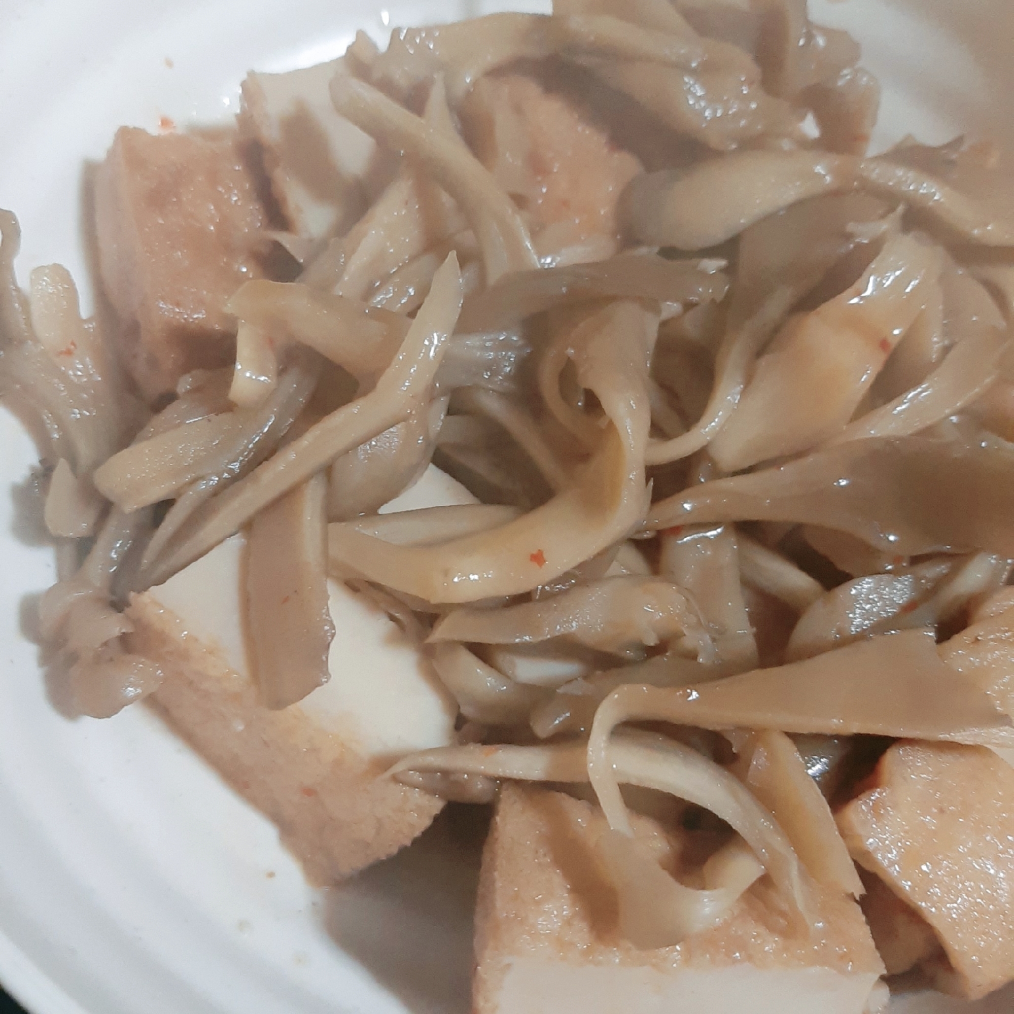 ◎厚揚げと舞茸のピリ辛煮浸し
