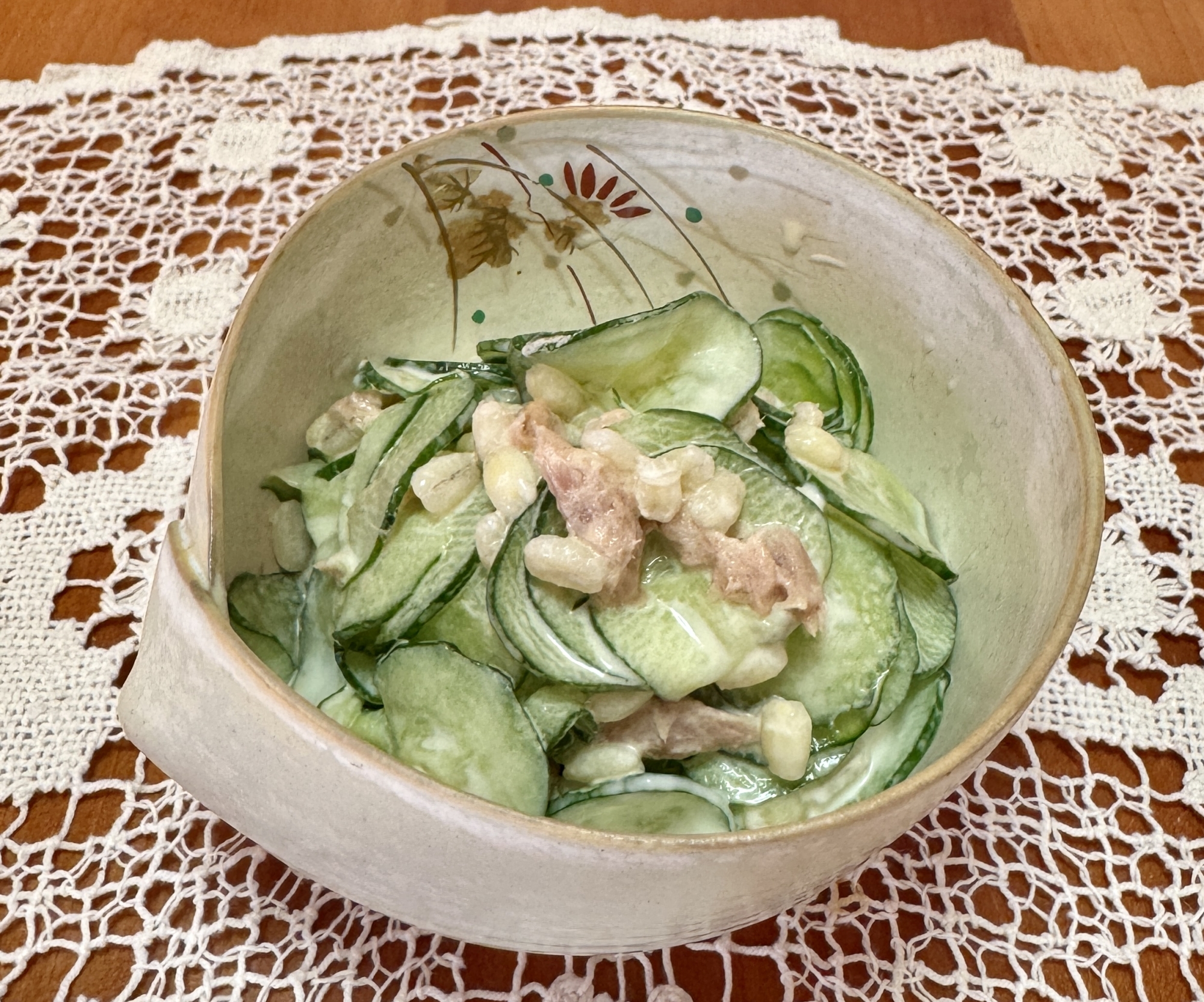 プチプチもち麦入りꈍ◡ꈍきゅうりの☆和えもの