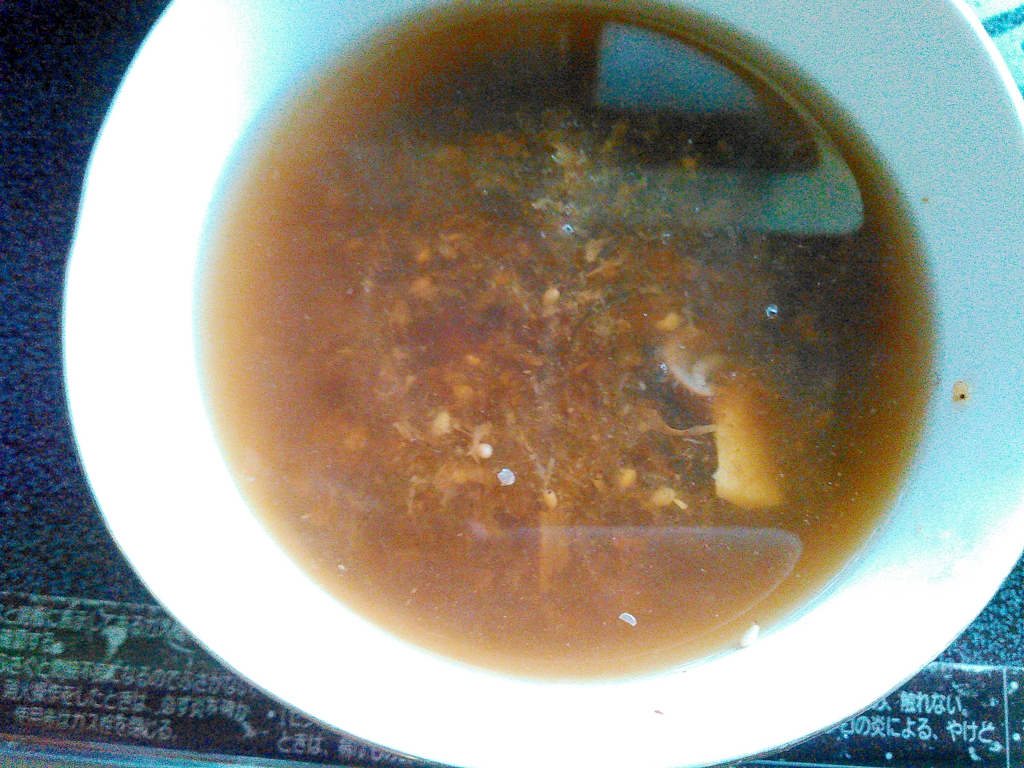 マッシュルームと鰹ふりかけの酸味スープ