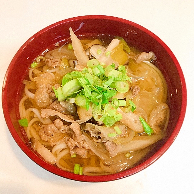 お店より旨し☆牛バラ肉とセリのうどん