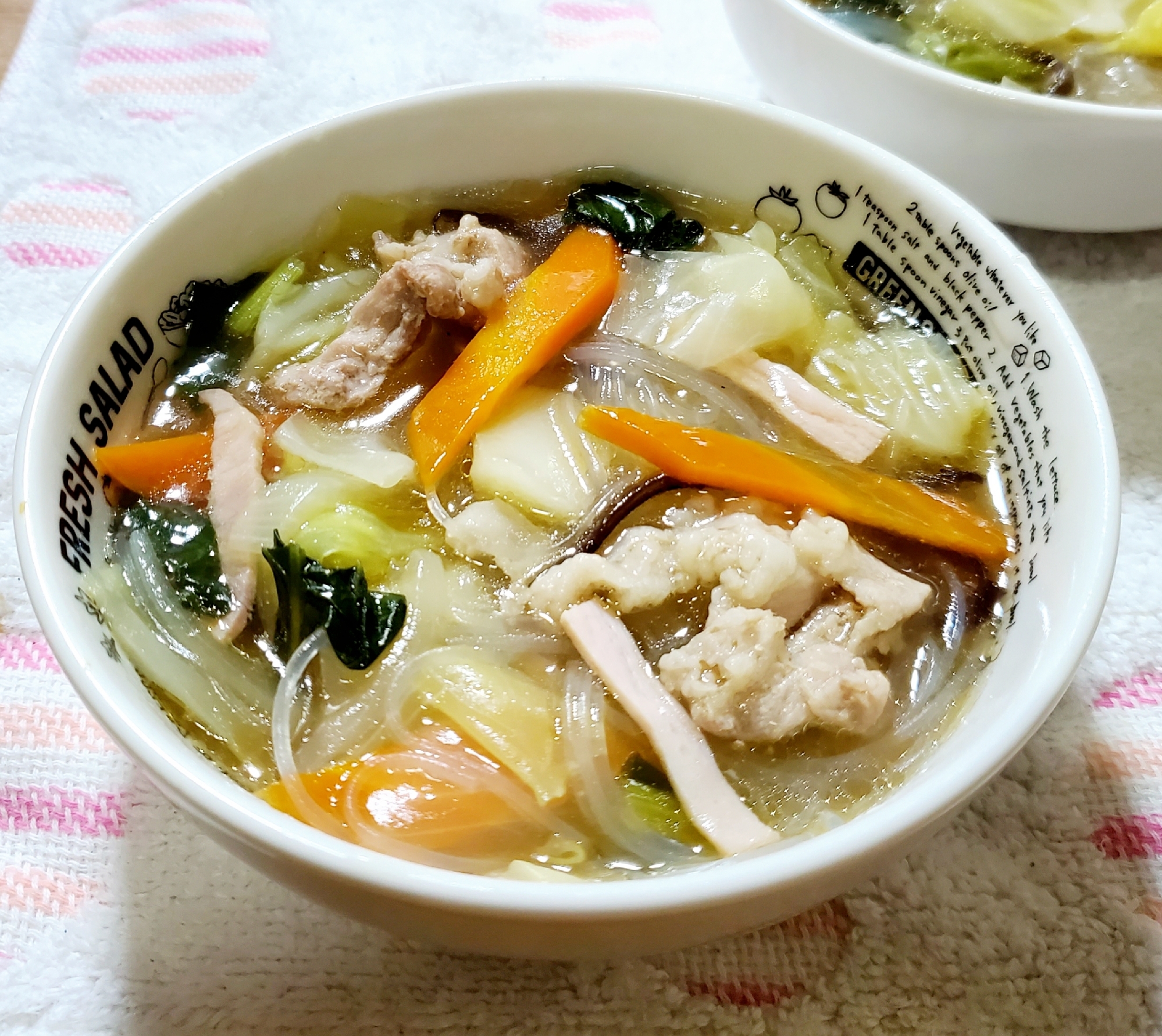 野菜と春雨の中華スープ