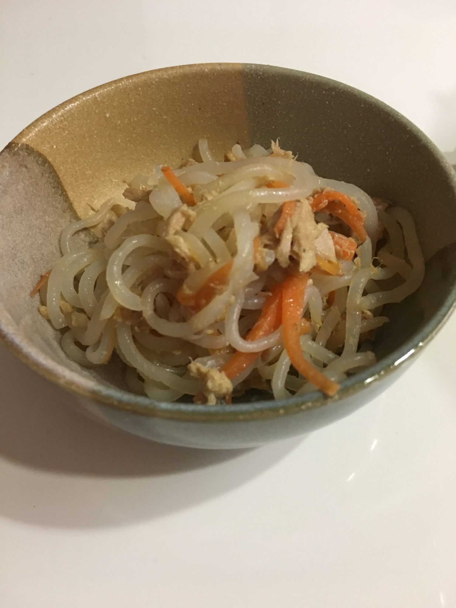 しらたきとツナのバター醤油炒め