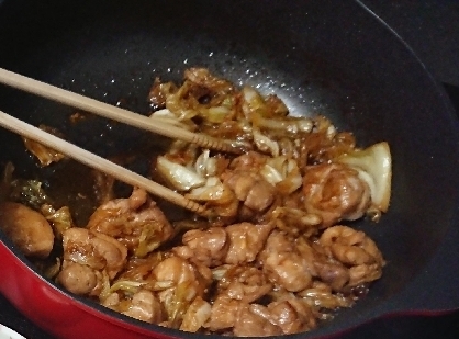 きゃべつと鶏ももの味噌マヨ炒め