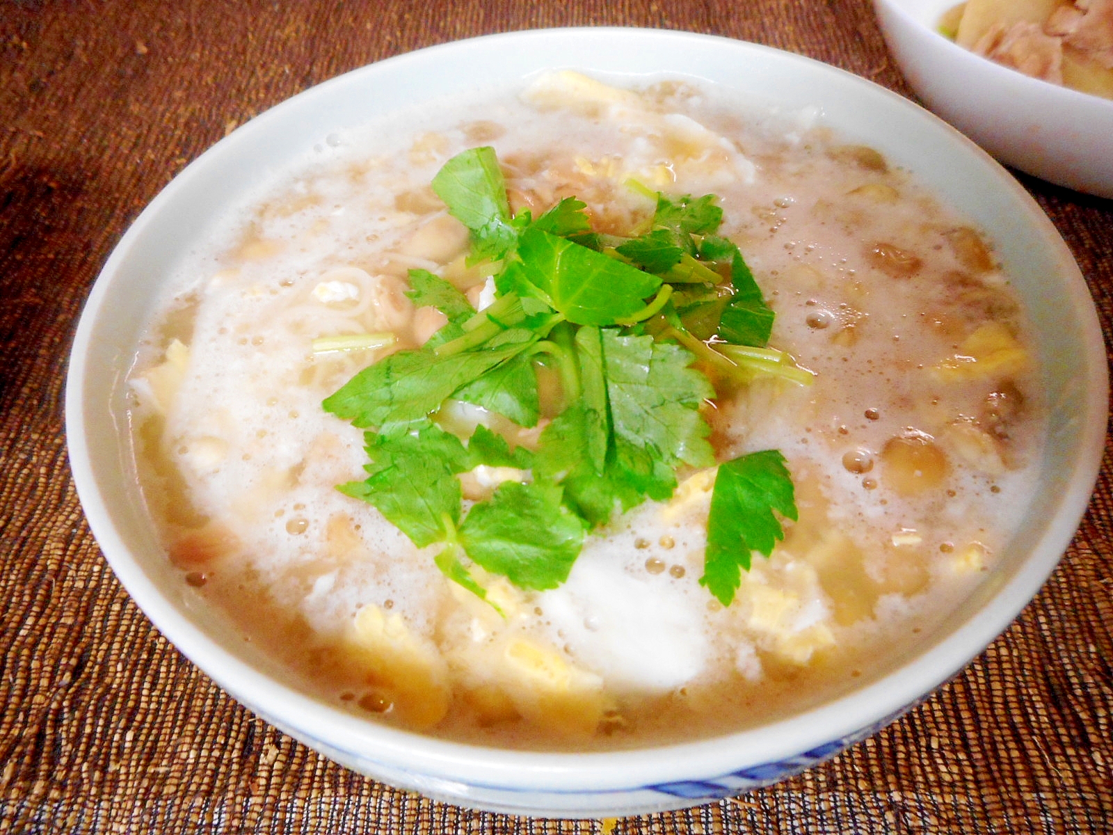 納豆と卵のとろとろ煮麺