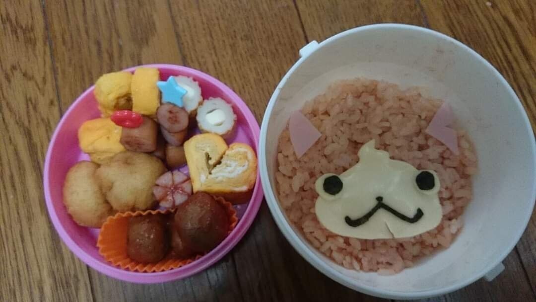 丸いお弁当箱で簡単 キャラ弁 ジバニャン レシピ 作り方 By Rururu13 楽天レシピ