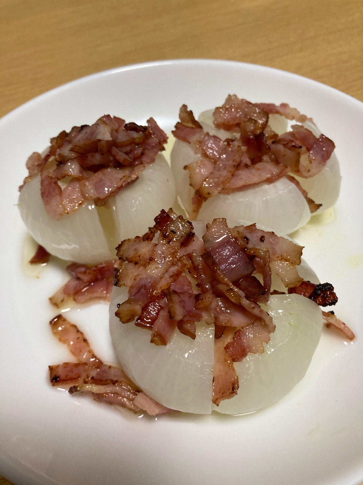 新玉ねぎのベーコンオイル