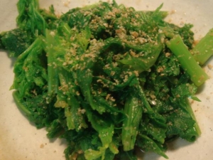 わさび菜の胡麻和え レンジで♥