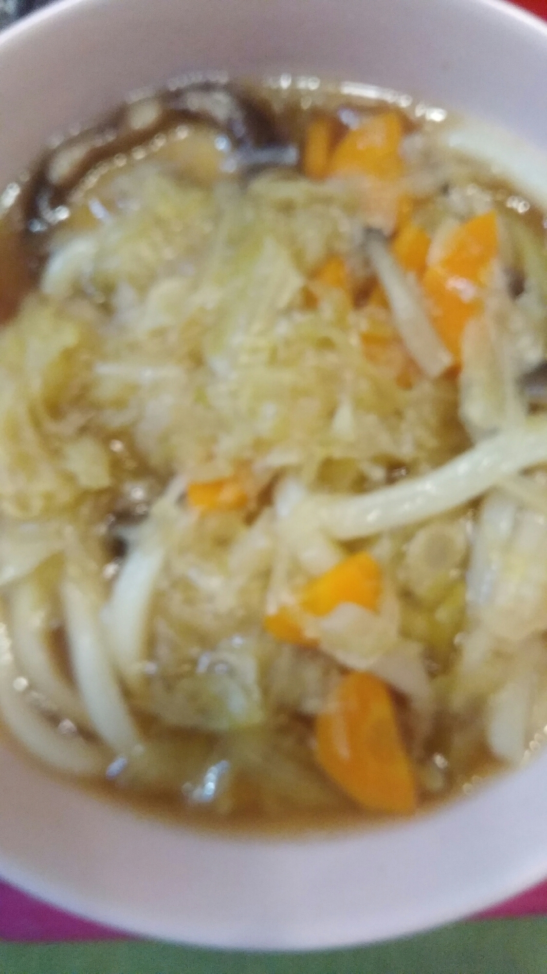 キャベツ卵うどん