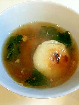 ワカメスープで簡単♪あげ餅あんかけ