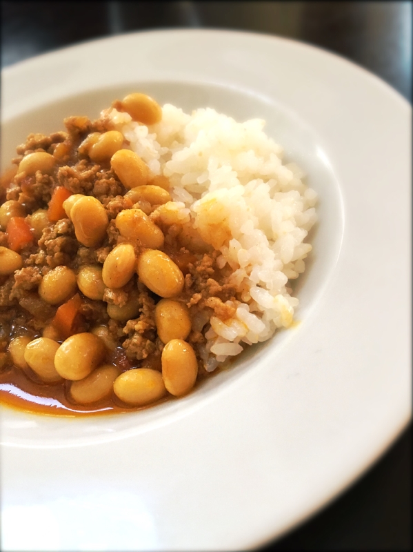 圧力鍋で！大豆と豚ひき肉のカレー