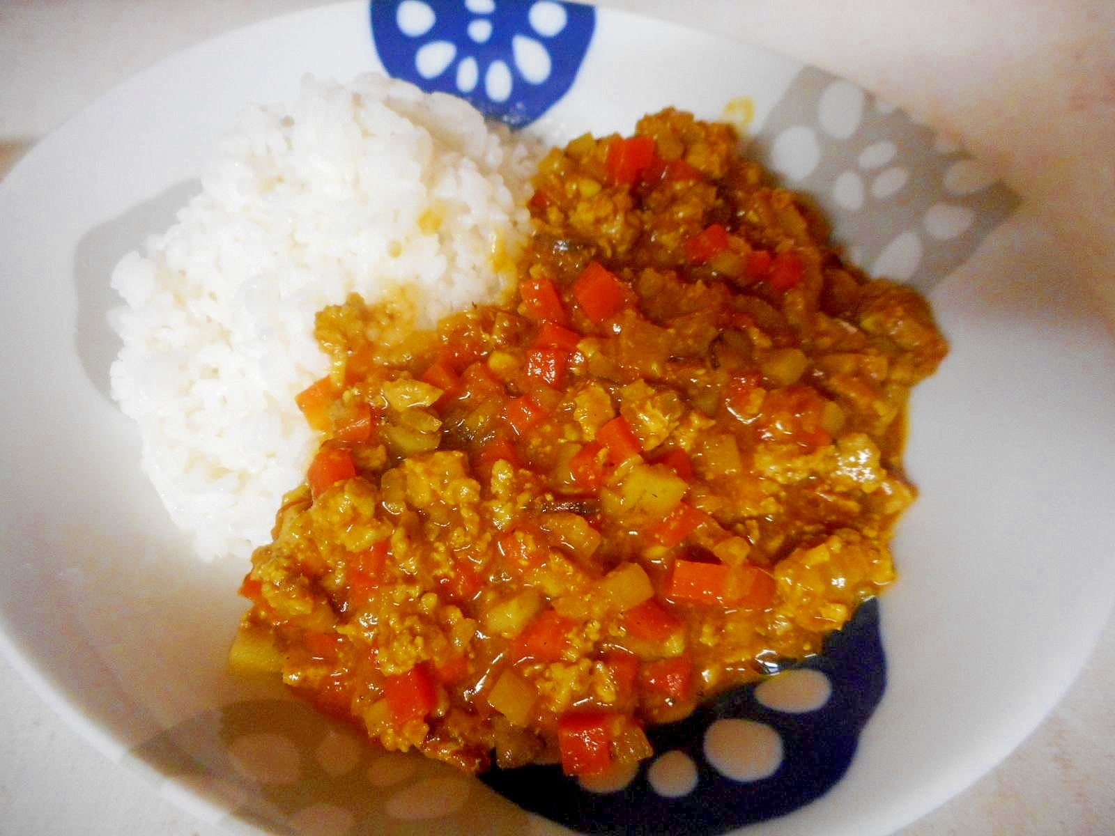 ゴボウと人参のキーマカレー