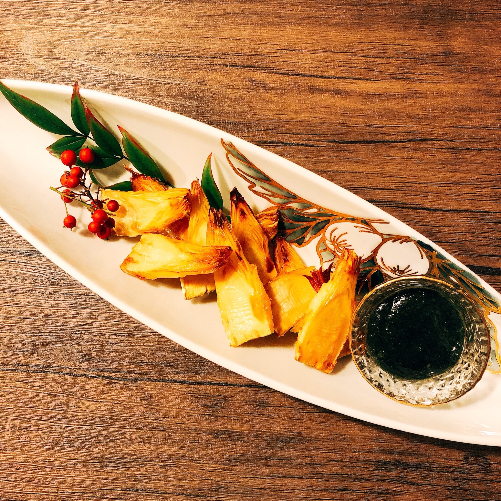 初春を味わう!新筍のグリル よもぎ 味噌ダレ