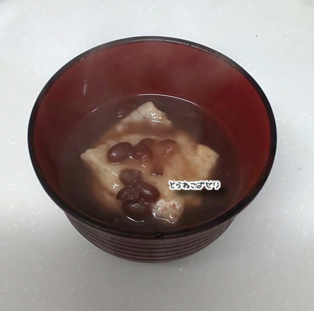 缶詰あずきでおしるこ