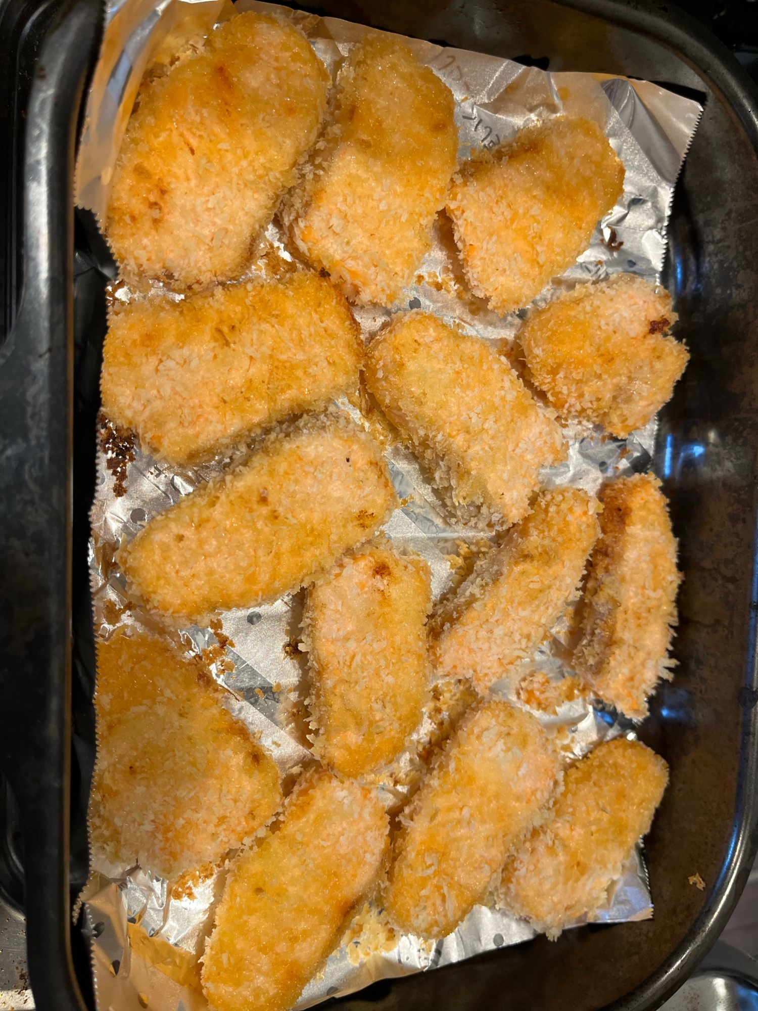 ノンフライで簡単⭐サーモンパン粉焼き
