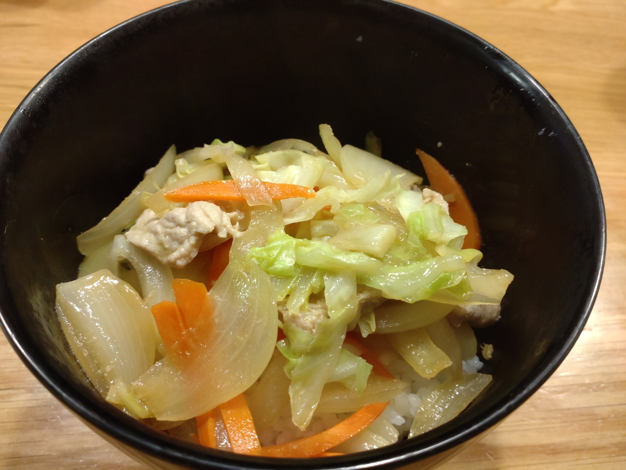 簡単スタミナ丼☆野菜炒めの材料で！