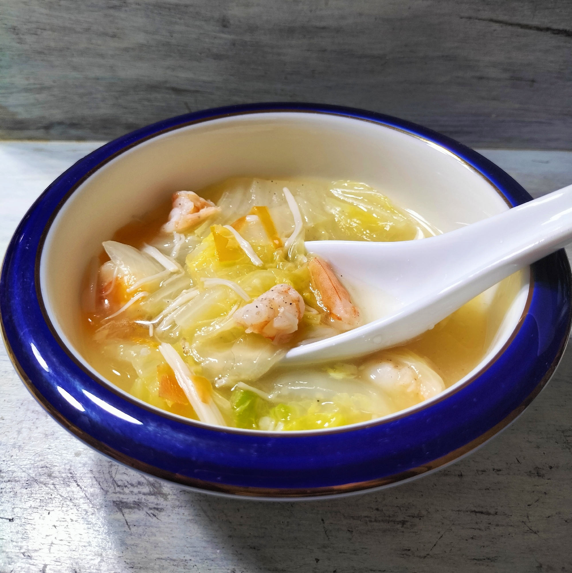 白菜海老のとろとろスープ