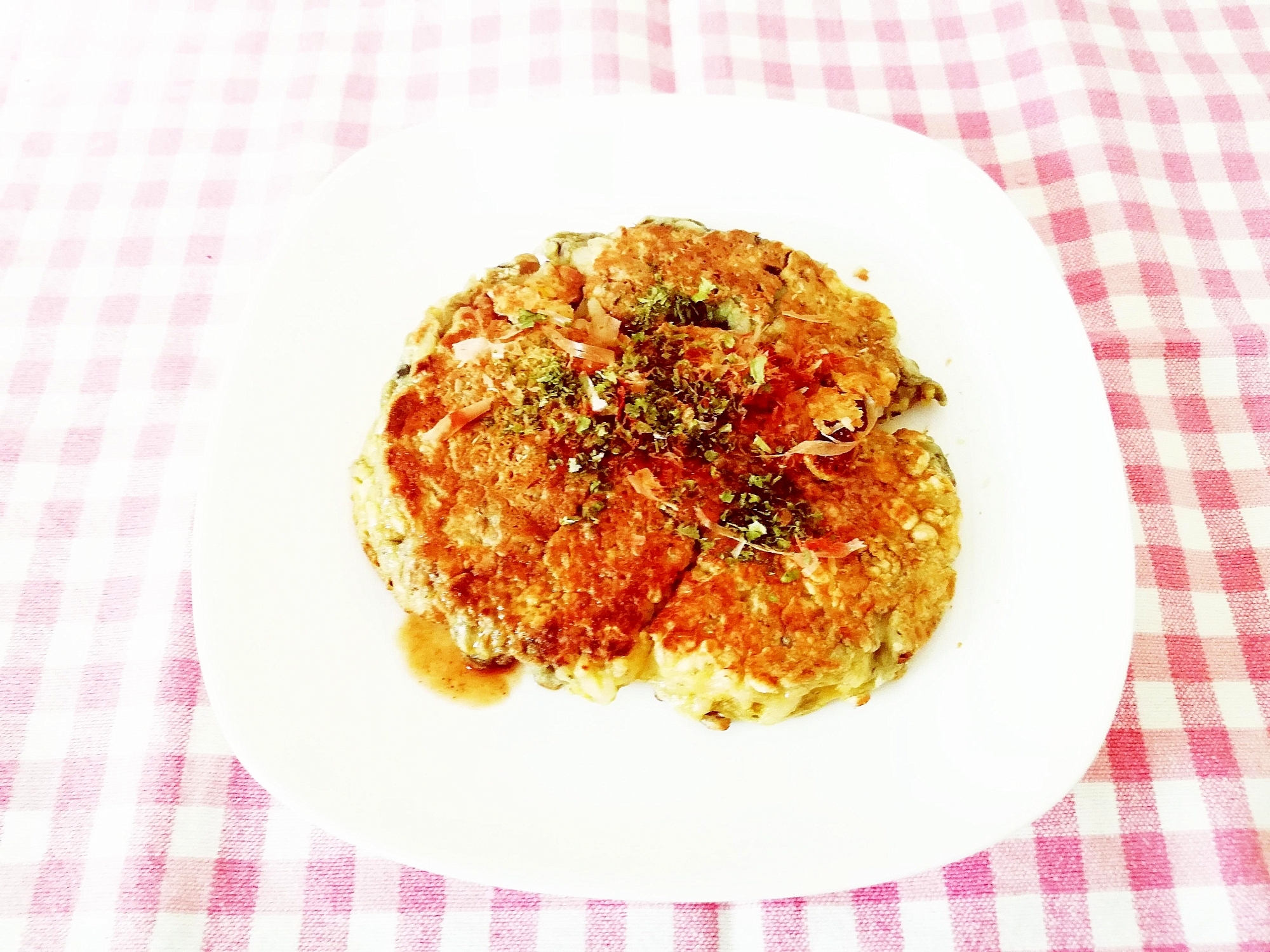 お好み焼き風♪麻炭入りごはんのおやき