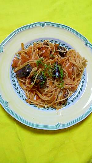 なすトマトソーススパスタ＆なすソテーのトマトソース