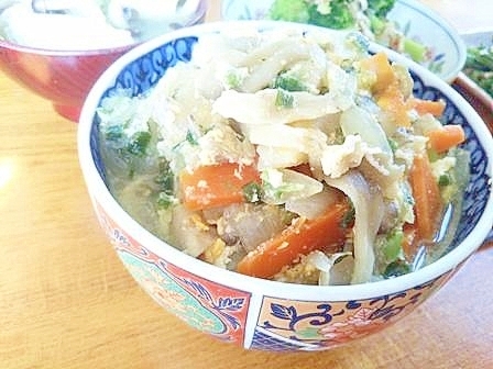 アラフィフ親子丼②　（高野豆腐ときのこ入り）