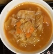 キャベツと人参のスープカレー風