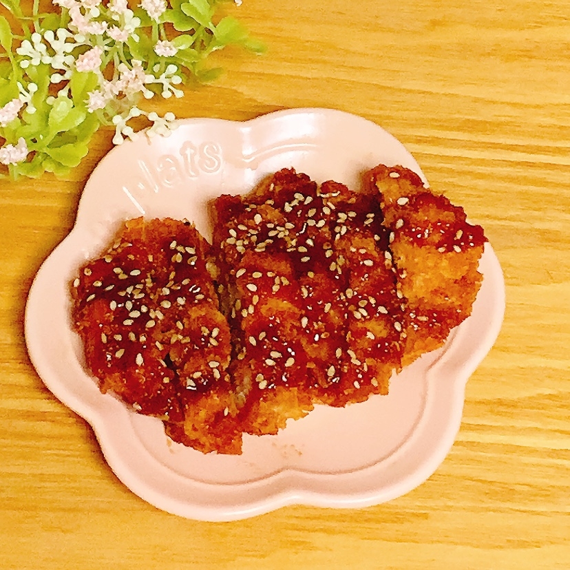 ごま油でとんかつ