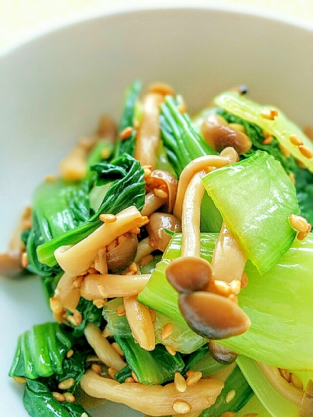 茹でるだけ簡単♪チンゲン菜とシメジの和え物