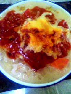 シチューの残りで作るミラノ風ドリアもどき？